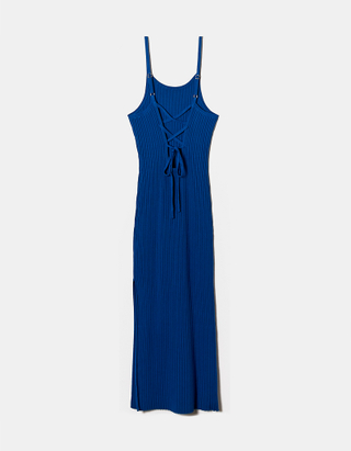 TALLY WEiJL, Niebieska dzianinowa sukienka maxi for Women