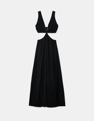 Μαύρο Cut Out Maxi Φόρεμα