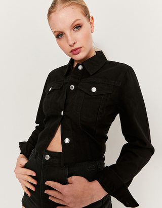 TALLY WEiJL, Schwarze langärmlige Jacke aus Baumwolle for Women