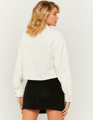 Weiße kurze Hemdjacke aus Cord
