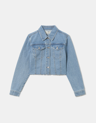 Blue Long Sleeves Denim Jacket | TALLY 