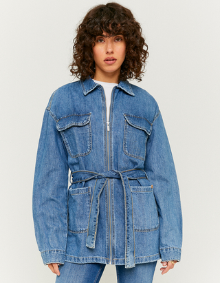 Blue Long Sleeves Denim Jacket | TALLY 