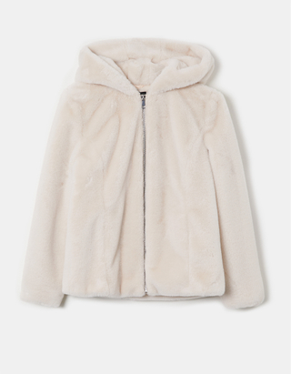 Hooded Faux Fur Jacket