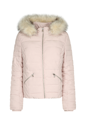 Pink Puffer Jacket with Hood