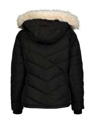 Black Faux Fur Lined Hood Jacket