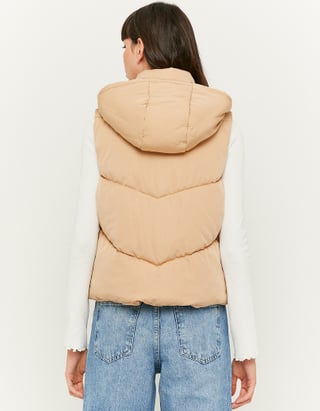 TALLY WEiJL, Beige Sleeveless Puffer Jacket for Women
