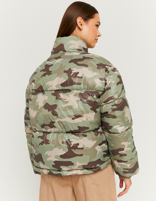 Camouflage Cropped Puffer Jacket