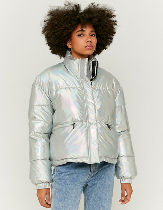 forever 21 metallic puffer jacket