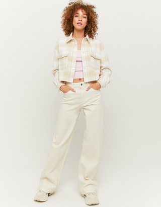 TALLY WEiJL, Cropped Checked Shacket for Women