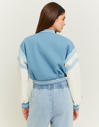 TALLY WEiJL, Blaue Cropped Varsity Jacke for Women