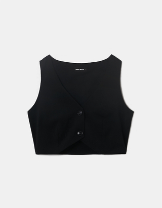 TALLY WEiJL, Black Cropped Classic Vest  for Women