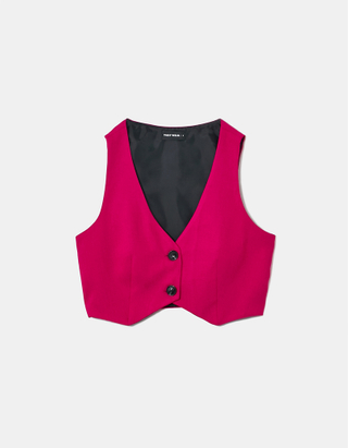 TALLY WEiJL, Red Cropped Classic Vest for Women