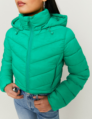 TALLY WEiJL, Πράσινο Cropped Padded Jacket for Women