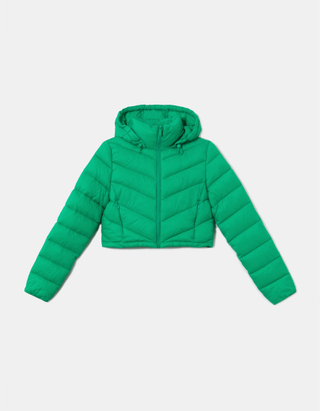 TALLY WEiJL, Green Cropped Padded Jacket for Women