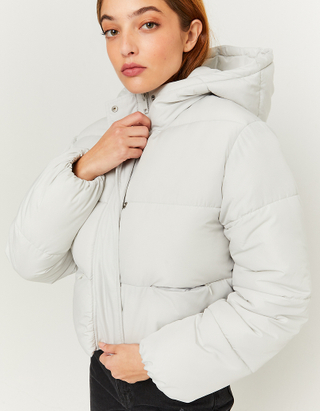 TALLY WEiJL, Light Grey Cropped Padded Jacket for Women