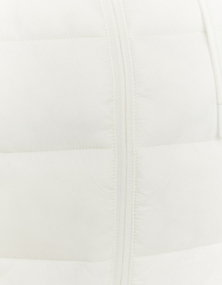 TALLY WEiJL, White Cropped Padded Vest with Hood for Women