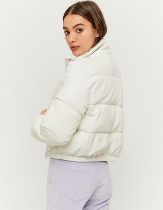 Faux Leather Puffer Jacket | TALLY 