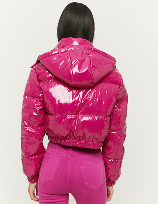 TALLY WEiJL, Pink Vinyl Puffer Jacket for Women