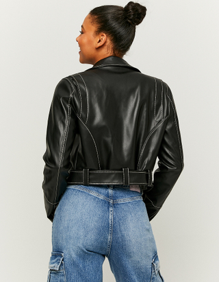 Μαύρο Biker Jacket από οικολογικό δέρμα