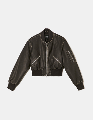 TALLY WEiJL, Giacca Bomber In Similpelle Nera for Women