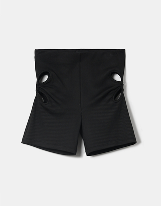 Black High Waist Cycling Shorts | TALLY 