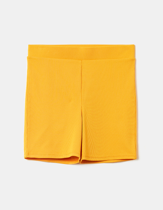 TALLY WEiJL, Yellow High Waist Cycling Shorts for Women