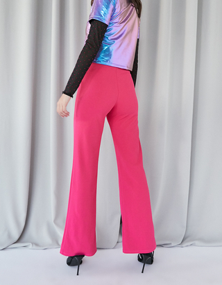Neon Pink Dressy Flare Leggings | TALLY 