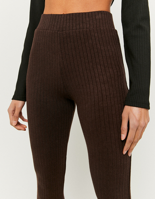 Leggings Marroni A Zampa a Vita Alta | TALLY WEiJL Online Shop