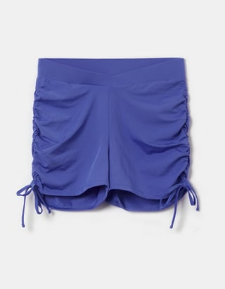 Blue Ruched Cycling Shorts