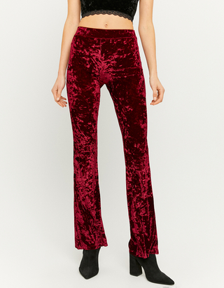 Burgundy Velvet Leggings | TALLY WEiJL 