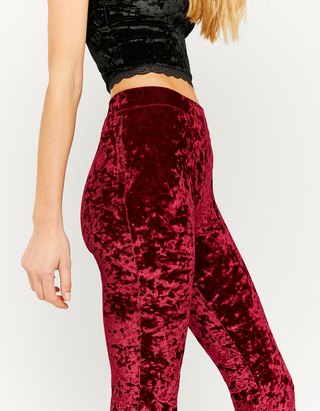 Burgundy Velvet Leggings | TALLY WEiJL 