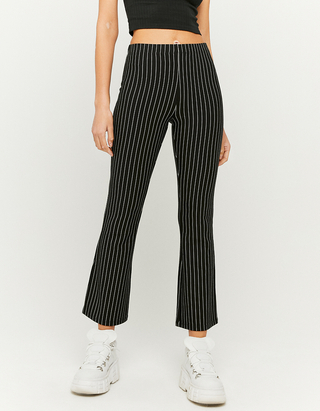 Striped Cropped Flare Leggings | TALLY 