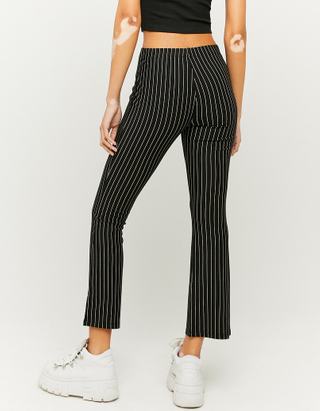 Striped Cropped Flare Leggings