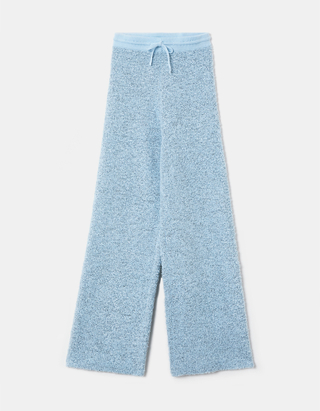 Blue High Waist Knit Trousers