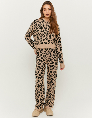 High Waist Animal Print Trousers 