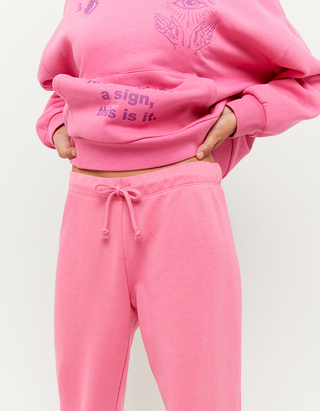 Pantaloni da Jogging Baggy a Vita Bassa Rosa | TALLY WEiJL Online Shop
