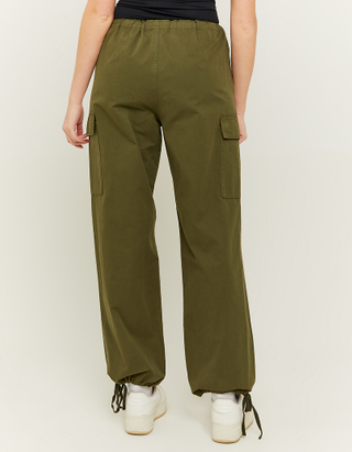 TALLY WEiJL, Green Mid Waist Parachute Trousers for Women