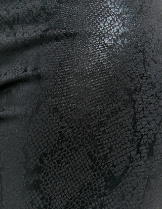 Black Coated Animal Print Trousers 