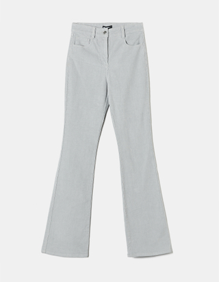 TALLY WEiJL, Grey Corduroy Flare Trousers for Women