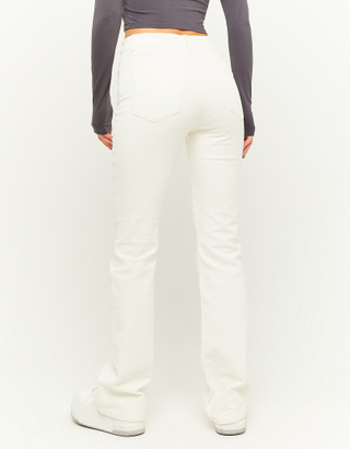 TALLY WEiJL, White Corduroy Flare Trousers for Women