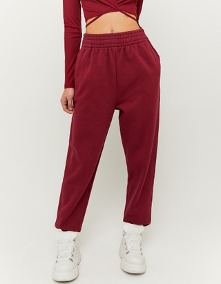 Red High Waist Loose Joggers