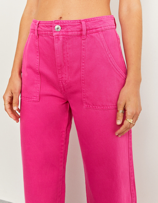 Pinke High Waist Utility Wide Leg Jeans 