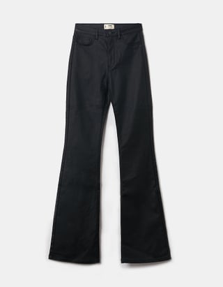 Jeans Taille Haute Skinny Flare Noir