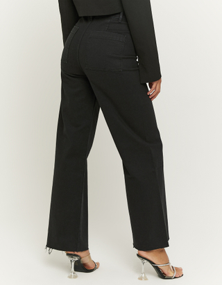 High Waist Wide Leg Trousers With Fancy Detail