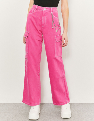 TALLY WEiJL, Pinke High Waist Cargo Trousers for Women