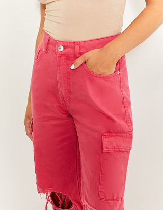 TALLY WEiJL, Rote High Waist Cargo Trousers for Women