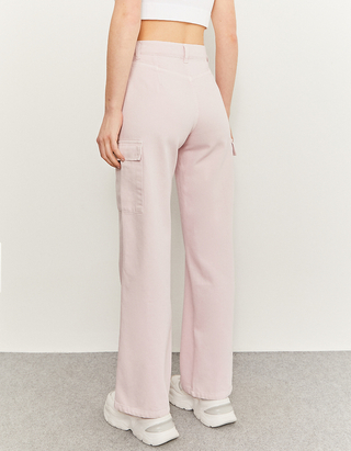 Pink High Waist Cargo Jeans | TALLY 