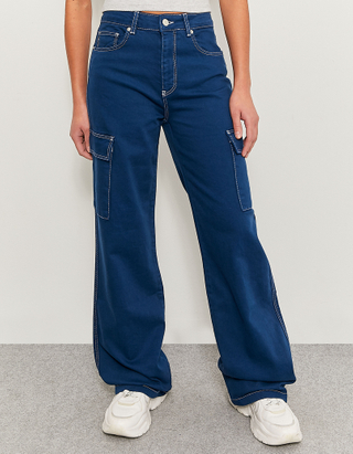 TALLY WEiJL, Pantalon Cargo Taille Haute Bleu for Women