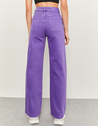 Purple High Waist Wide Leg Trousers 