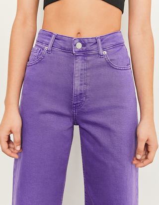 Purple High Waist Wide Leg Trousers 